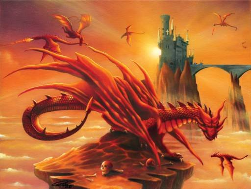 Battle at the Magic Hour - Dragons - 500 piece SunsOut puzzle - for Ages 12+