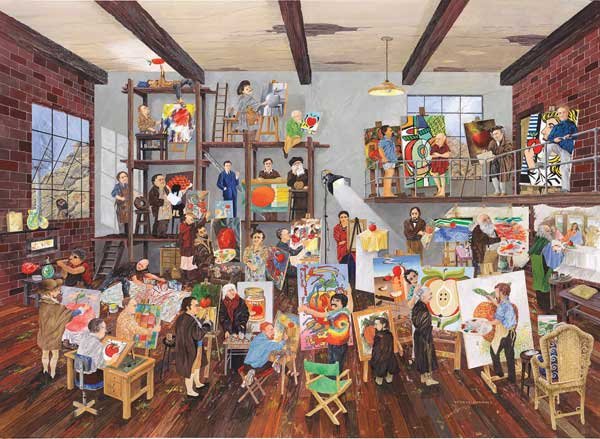 The Apple of His Eye: 1 apple: 37 artists! - 1,500 piece SunsOut puzzle - for Ages 12+