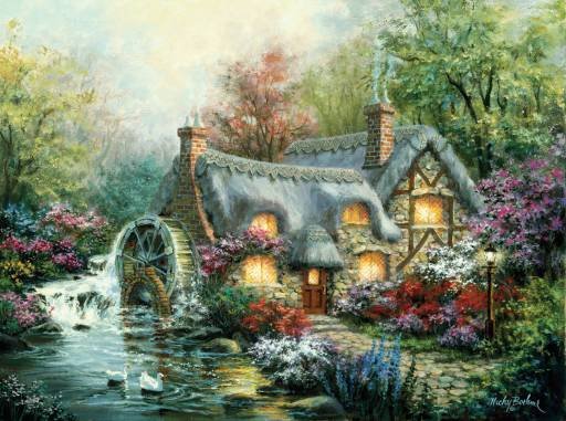 Cottage Mill - 1,000 piece SunsOut puzzle - for Ages 12+