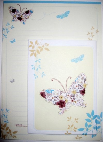 Pretty Flora Butterfly Hallmark Letter Set