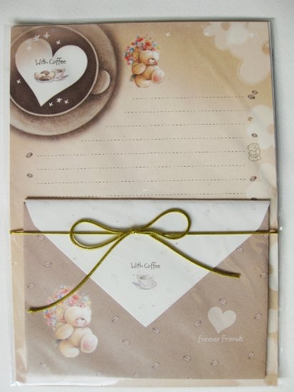 With Coffee Forever Friend Bear Letter Set