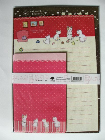 Cute Cats Together Never Apart Letter Set