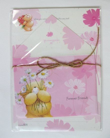Cute Pink Daisy and Forever Friend Bear Letter Set