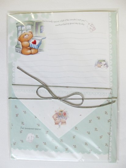 Cute Green Forever Friend Bear and Cake Shop Hallmark Korea Letter Set