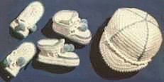 Baby Cap, Booties and Mittens Pattern