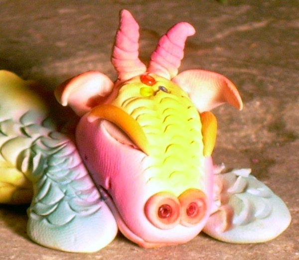 Handcrafted Original Art Sculpture Polymer Clay Dragon ITEM#PR00333