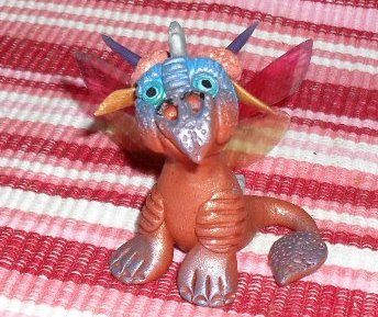 Handcrafted Original Art Sculpture Polymer Clay Dragon ITEM#PR00335