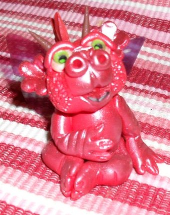 Handcrafted Original Art Sculpture Polymer Clay Dragon PR00337