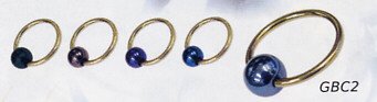 Zircon Ball Closure Rings with Titanium Ball