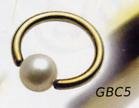 Zircon Ball Closure Rings with Pearl Ball