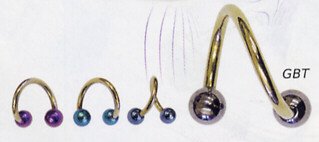 Zircon Body Spiral with Titanium Balls