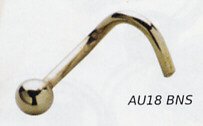 18k Gold Ball Nostril Stud