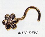 18k Gold and Diamond Flower Nostril Stud