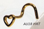 18k Gold Heart Outline Nostril Stud