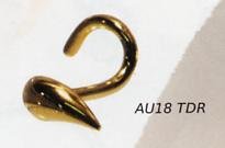 18k Gold Teardrop Nostril Stud