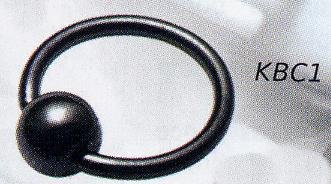 Blackline Closure Ring with Hematite Ball