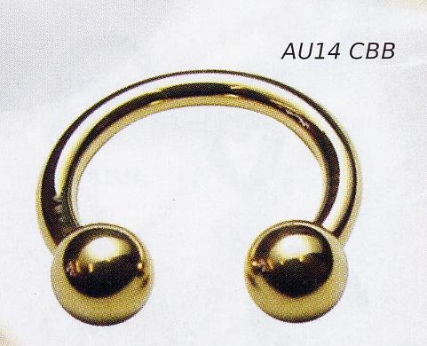 Circular Barbell 14k Gold