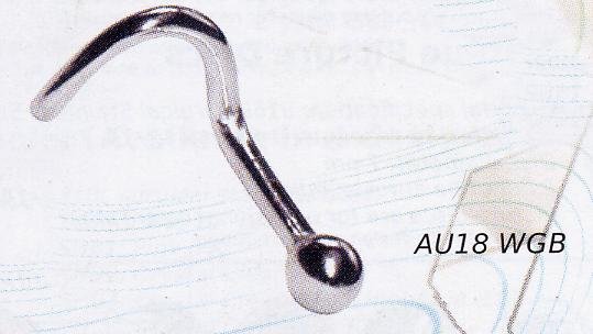 18k White Gold Ball Nostril Stud