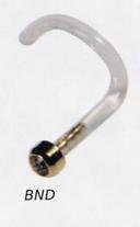 Bioplast Nose Stud with 18k Gold Jewelled 2mm Disc