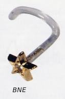 Bioplast Nose Stud with 18k Gold Jewelled 4mm Star