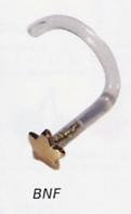 Bioplast Nose Stud with 18k Gold 3mm Star