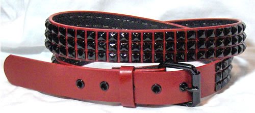 Red Pyramid Stud Belt
