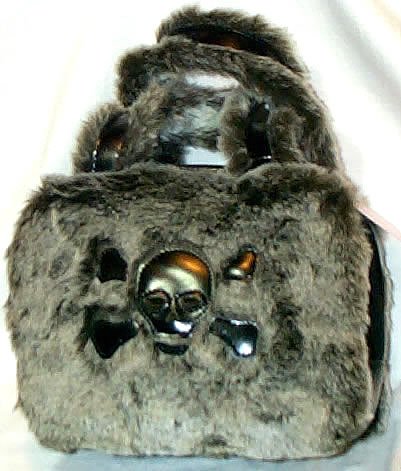 Fuzzy Skull Purse