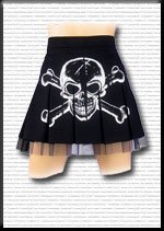 White Skull Print Skirt
