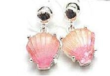 Unique Pink 2-Tone SEASHELL Mermaid Earrings