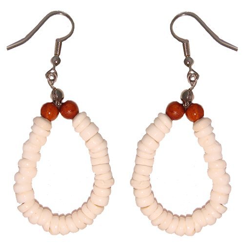 Hawaiian Puka Shell Hoop Earrings