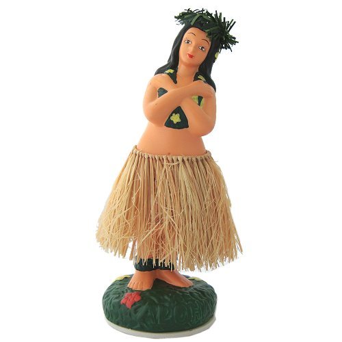 Original Hawaiian Hula Girl Ceramic Dashboard Doll