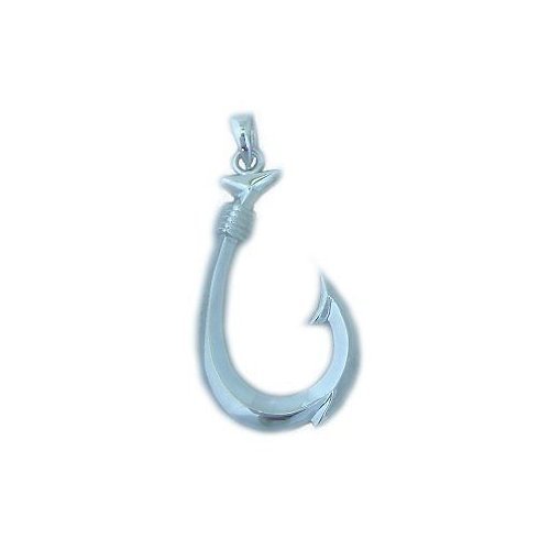 Hawaiian Jewelry Small Sterling Silver Fish Hook Pendant