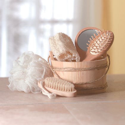Rustic Bucket Bath Set