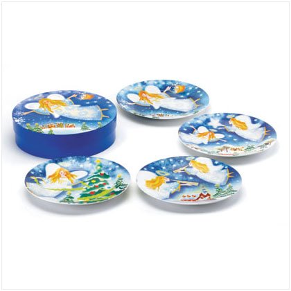 Christmas Angel Dessert Plates Set of 4