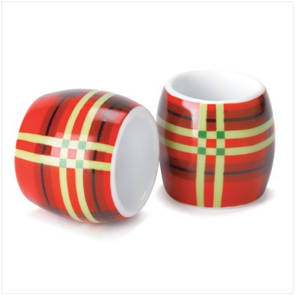 Perfectly Plaid Napkins Rings by Dylan Designs