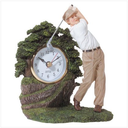 Golf Statue Clock