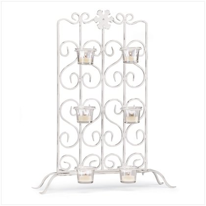 White Iron Candle Stand
