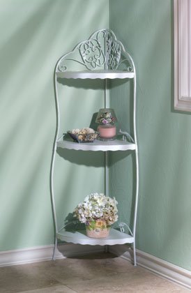White Scrollwork Corner Shelf