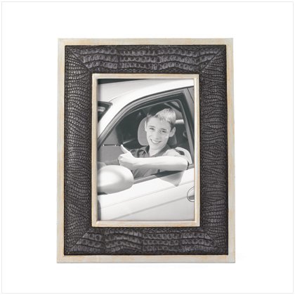 Black Faux Alligator Photo Frame - 5" x 7"