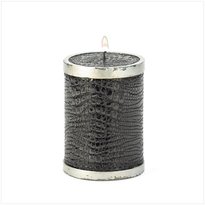 Black Faux Alligator Candle