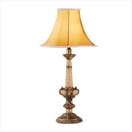 Antiqued Scroll Motif Table Lamp