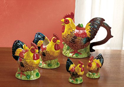7 Piece Rooster Tea Set
