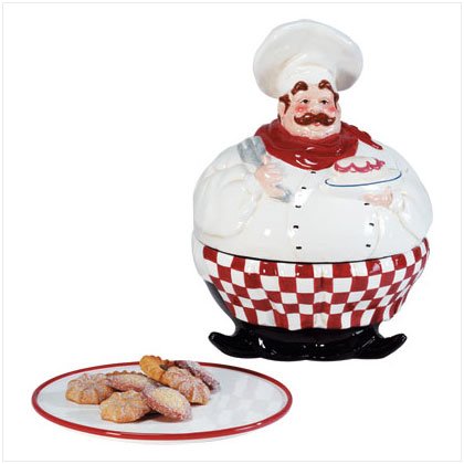 Chef Cookie Jar with Plate