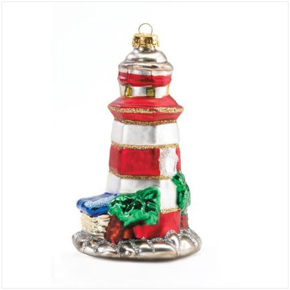 Lighthouse Mercury Glass Ornament