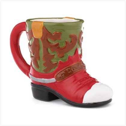 Western Print Christmas Boot Mug