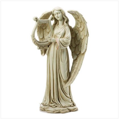 Angel Holding Harp Figurine