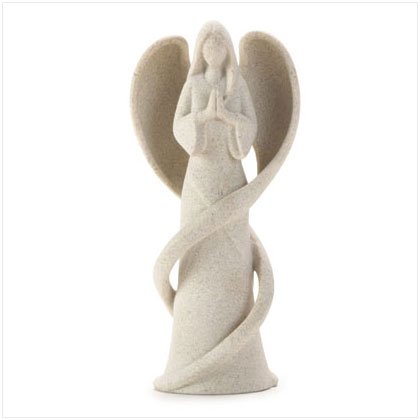 Stone Finish Flowing Angel Figurine