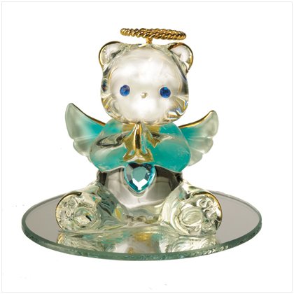 Glass Birthstone Teddy - March