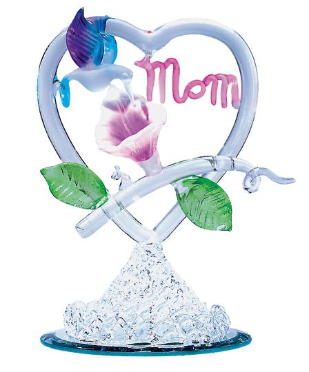 Spun-Glass Honeysuckle "MOM" Heart