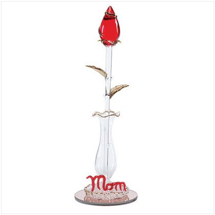 Glass Mom's Red Rose